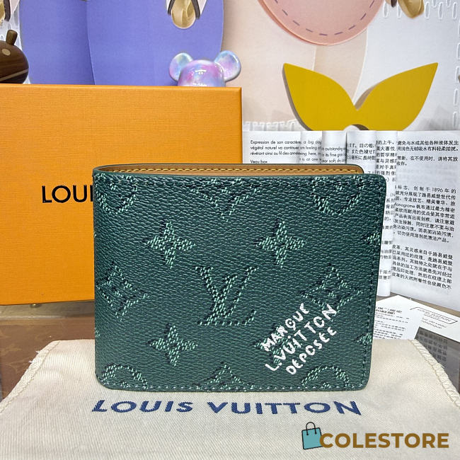 Colestore Louis Vuitton Slender Wallet Monogram Green 11x2x8.5cm - 1