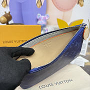 	 Colestore Louis Vuitton Key Pouch M Monogram Canvas Blue 24x1x15.5cm - 6