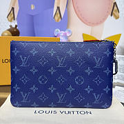 	 Colestore Louis Vuitton Key Pouch M Monogram Canvas Blue 24x1x15.5cm - 4