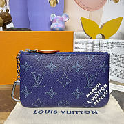	 Colestore Louis Vuitton Key Pouch S Monogram Canvas Blue 15x1x9cm - 1