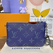 	 Colestore Louis Vuitton Key Pouch S Monogram Canvas Blue 15x1x9cm - 6