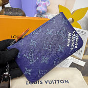 	 Colestore Louis Vuitton Key Pouch S Monogram Canvas Blue 15x1x9cm - 4