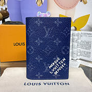 	 Colestore Louis Vuitton Pocket Wallet Organizer Monogram Blue 10x2.5x14cm - 1