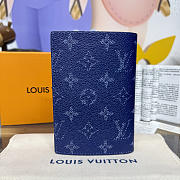 	 Colestore Louis Vuitton Pocket Wallet Organizer Monogram Blue 10x2.5x14cm - 6