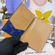	 Colestore Louis Vuitton Pocket Wallet Organizer Monogram Blue 10x2.5x14cm - 5