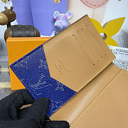 	 Colestore Louis Vuitton Pocket Wallet Organizer Monogram Blue 10x2.5x14cm - 4