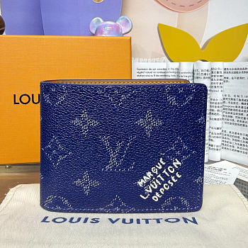 	 Colestore Louis Vuitton Slender Wallet Monogram Blue 11x2x8.5cm