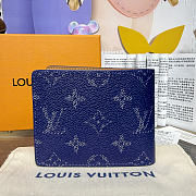 	 Colestore Louis Vuitton Slender Wallet Monogram Blue 11x2x8.5cm - 4