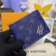 	 Colestore Louis Vuitton Slender Wallet Monogram Blue 11x2x8.5cm - 2