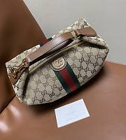 Colestore Gucci Vanity Medium Top Handle Bag in Beige and Brown 27.5x13x14.5cm - 5