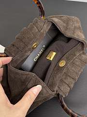 Colestore Chanel Small Hobo Bag Suede, Tortoiseshell Plexiglass & Gold Metallic Brown 18x24x12cm - 6