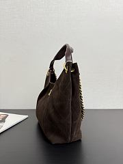 Colestore Chanel Hobo Bag Suede Calfskin, Lambskin & Gold-Tone Metal Dark Brown 32x20x9cm - 4