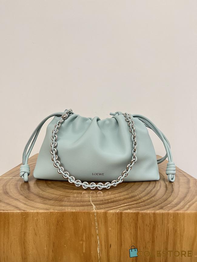 Colestore Loewe Medium Flamenco Purse in Mellow Nappa Lambskin Blue 30x20x10.5cm - 1
