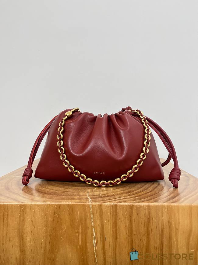 	 Colestore Loewe Medium Flamenco Purse in Mellow Nappa Lambskin Red 30x20x10.5cm - 1