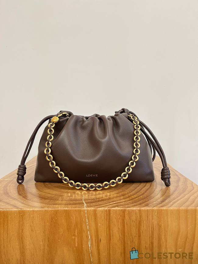 	 Colestore Loewe Medium Flamenco Purse in Mellow Nappa Lambskin Brown 30x20x10.5cm - 1
