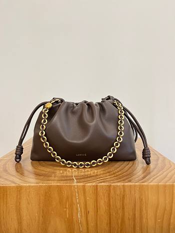 	 Colestore Loewe Medium Flamenco Purse in Mellow Nappa Lambskin Brown 30x20x10.5cm