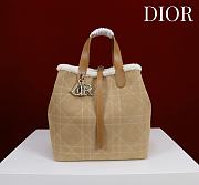 Colestore Dior DiorAlps Medium Dior Toujours Vertical Tote Bag Beige Macrocannage Suede Calfskin and Ecru Merino Wool 23x24x16cm - 1