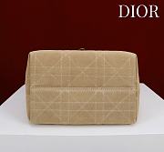 Colestore Dior DiorAlps Medium Dior Toujours Vertical Tote Bag Beige Macrocannage Suede Calfskin and Ecru Merino Wool 23x24x16cm - 2