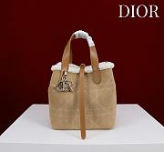 	 Colestore Dior DiorAlps Small Dior Toujours Vertical Tote Bag Beige Macrocannage Suede Calfskin and Ecru Merino Wool 18.5x18.5x12cm - 1