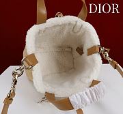 	 Colestore Dior DiorAlps Small Dior Toujours Vertical Tote Bag Beige Macrocannage Suede Calfskin and Ecru Merino Wool 18.5x18.5x12cm - 4