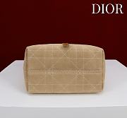 	 Colestore Dior DiorAlps Small Dior Toujours Vertical Tote Bag Beige Macrocannage Suede Calfskin and Ecru Merino Wool 18.5x18.5x12cm - 3