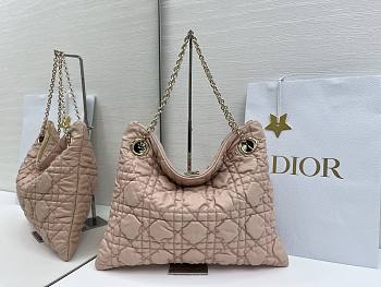 Colestore Dior Cannage Quilted Tote in Soft Pink Leather 38x28.5cm