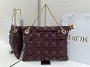 Colestore Dior Cannage Quilted Tote in Burgundy Leather 38x28.5cm - 3