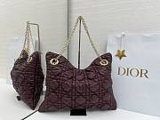 Colestore Dior Cannage Quilted Tote in Burgundy Leather 38x28.5cm - 4