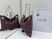 Colestore Dior Cannage Quilted Tote in Burgundy Leather 38x28.5cm - 2