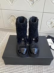 Colestore Chanel Short Boots Shearling Lambskin, Calfskin, Lambskin & Patent Calfskin Black - 1