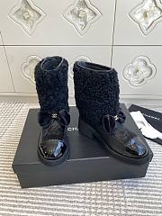 Colestore Chanel Short Boots Shearling Lambskin, Calfskin, Lambskin & Patent Calfskin Black - 6