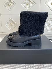 Colestore Chanel Short Boots Shearling Lambskin, Calfskin, Lambskin & Patent Calfskin Black - 4
