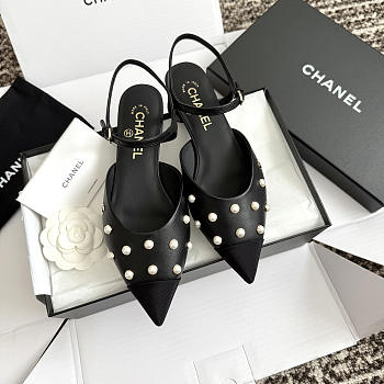 Colestore Chanel Mary Janes Lambskin & Imitation Pearls Black