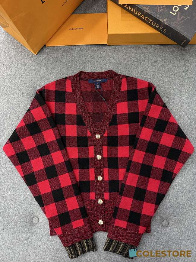 Colestore Louis Vuitton Graphic Check Knit Cardigan - 1
