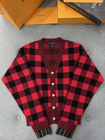 Colestore Louis Vuitton Graphic Check Knit Cardigan