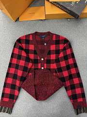 Colestore Louis Vuitton Graphic Check Knit Cardigan - 5