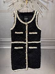 Colestore Chanel Short Dress  Wool Tweed  Black & Ecru - 1