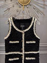 Colestore Chanel Short Dress  Wool Tweed  Black & Ecru - 3