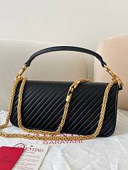 Colestore Valentino Garavani Locò Textured Shoulder Bag Black 28x12x9cm - 2