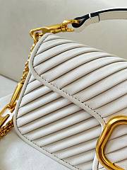 	 Colestore Valentino Garavani Locò Textured Shoulder Bag White 28x12x9cm - 5