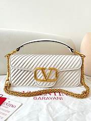 	 Colestore Valentino Garavani Locò Textured Shoulder Bag White 28x12x9cm - 2