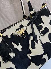 Colestore Prada Galleria Medium Printed Leather Bag White/Black 30x14x10.5cm - 6