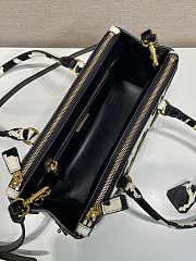 Colestore Prada Galleria Medium Printed Leather Bag White/Black 30x14x10.5cm - 5