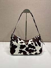 Colestore Prada White/dark Brown Prada Aimèe Medium Printed Leather Shoulder Bag 31x18x10cm - 1