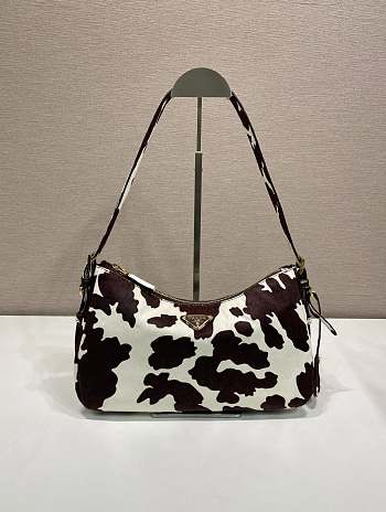 Colestore Prada White/dark Brown Prada Aimèe Medium Printed Leather Shoulder Bag 31x18x10cm