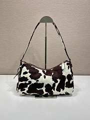 Colestore Prada White/dark Brown Prada Aimèe Medium Printed Leather Shoulder Bag 31x18x10cm - 6
