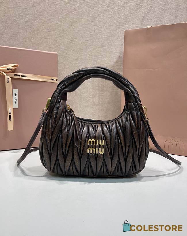 Colestore Miu Miu Wander Matelassé Nappa Leather Bag Coffee 20x17x6cm - 1