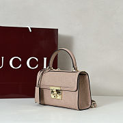 Colestore Gucci Padlock Small Top Handle Bag in Pink Beige GG leather 20x13x8cm - 6