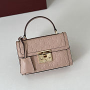 Colestore Gucci Padlock Small Top Handle Bag in Pink Beige GG leather 20x13x8cm - 5