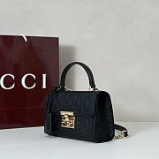 	 Colestore Gucci Padlock Small Top Handle Bag in Black GG leather 20x13x8cm - 4